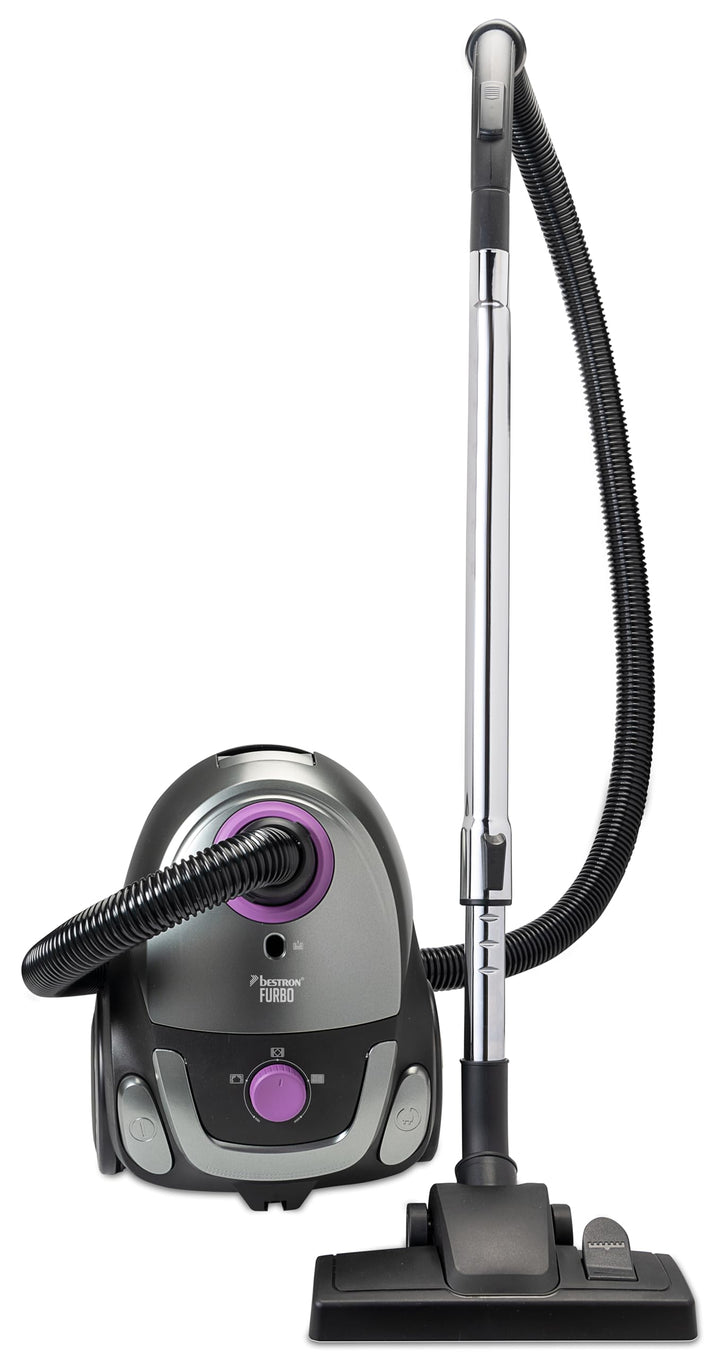 Bestron Staubsauger mit Beutel, Bodenstaubsauger inkl. 3 Staubsaugerbeutel, 94cm Teleskopstange & um
