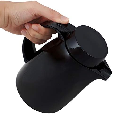 Helios Servitherm Thermoskanne Schwarz 0,3L – 6h Heiss - Hält Getränke heiss & kalt - – Einhandbedie