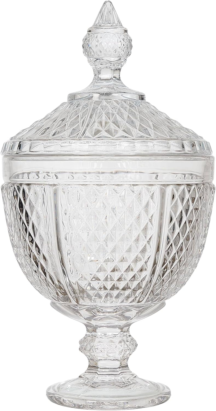 HOME DECO FACTORY, KA0543, Designer Candy Box in transparent Glass, Diamond Shape, ideal for Candies