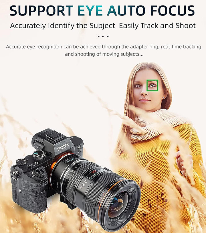 VILTROX EF-E5 Objektivadapter Autofokus Adapter kompatibel mit EF/EF-S Objektiv auf Sony E-Mount Kam
