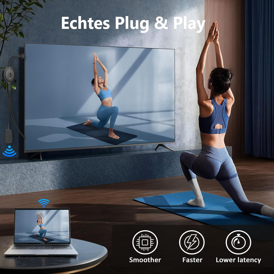 Wireless HDMI Adapter für TV, SOCLLLife Wireless HDMI Dongle, Miracast Dongle,Kabellos HiFi Adapter