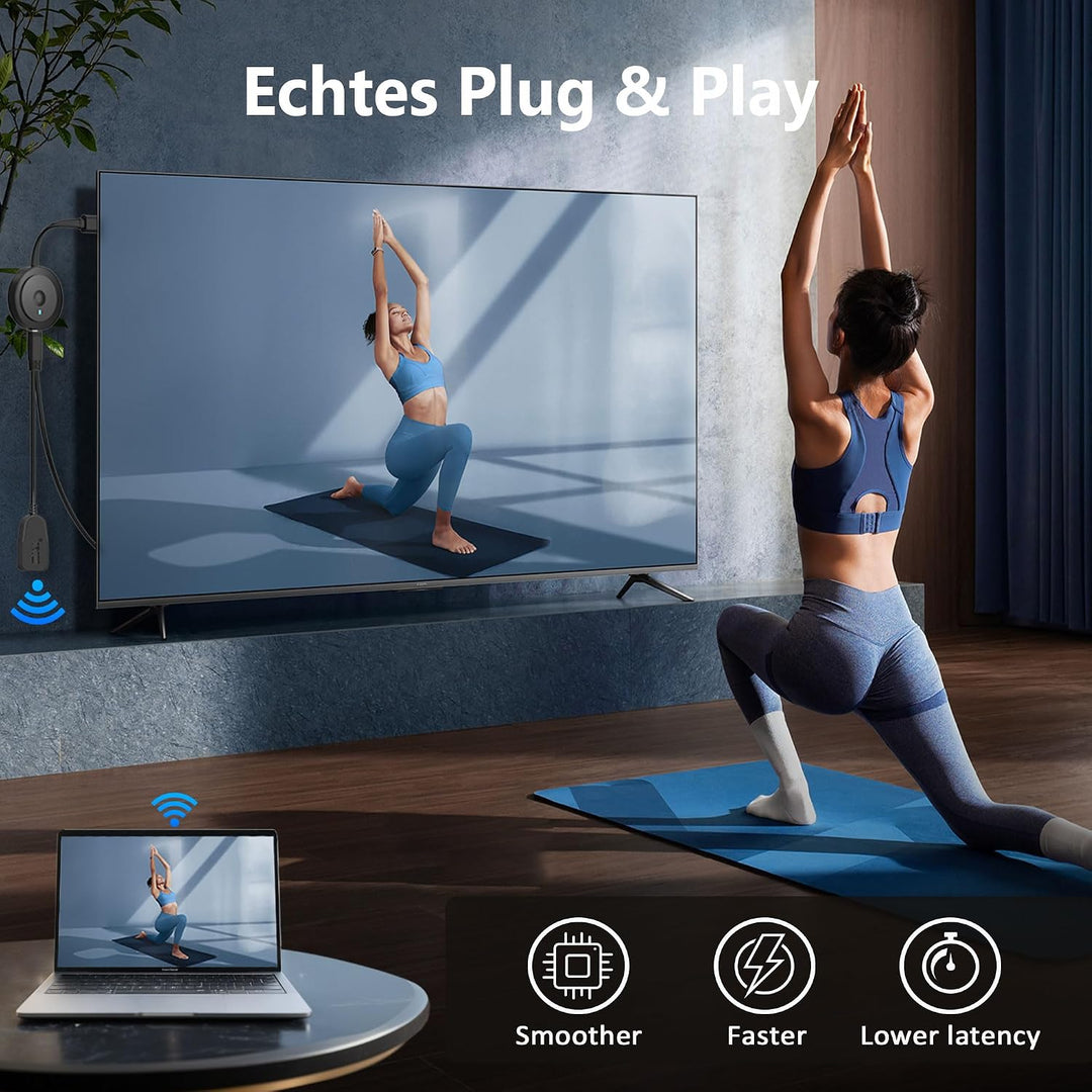 Wireless HDMI Adapter für TV, SOCLLLife Wireless HDMI Dongle, Miracast Dongle,Kabellos HiFi Adapter