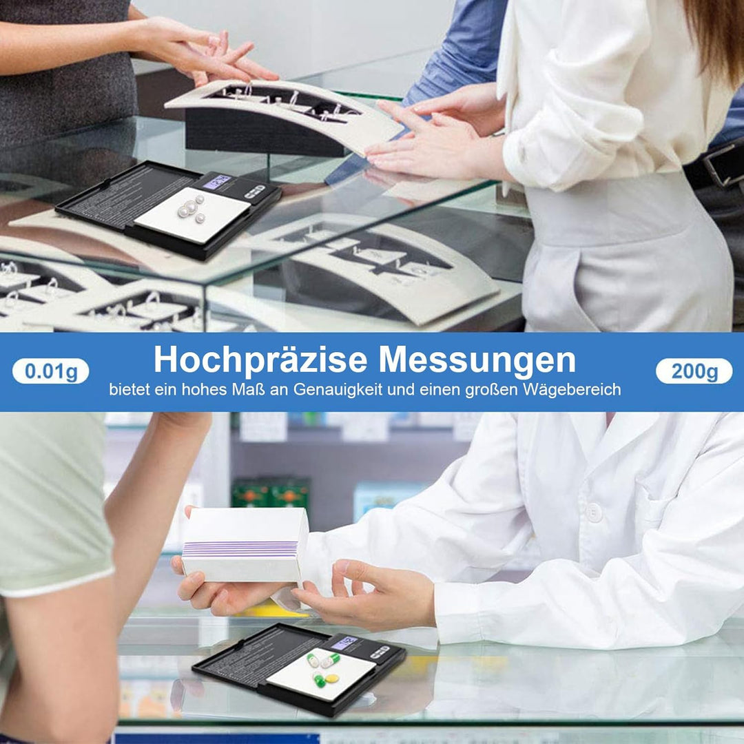 Digitale Grammwaage,200g 0.01g/0.001oz Gewichtswaage Gramm und Unze,Elektronische Smart Mini-Taschen