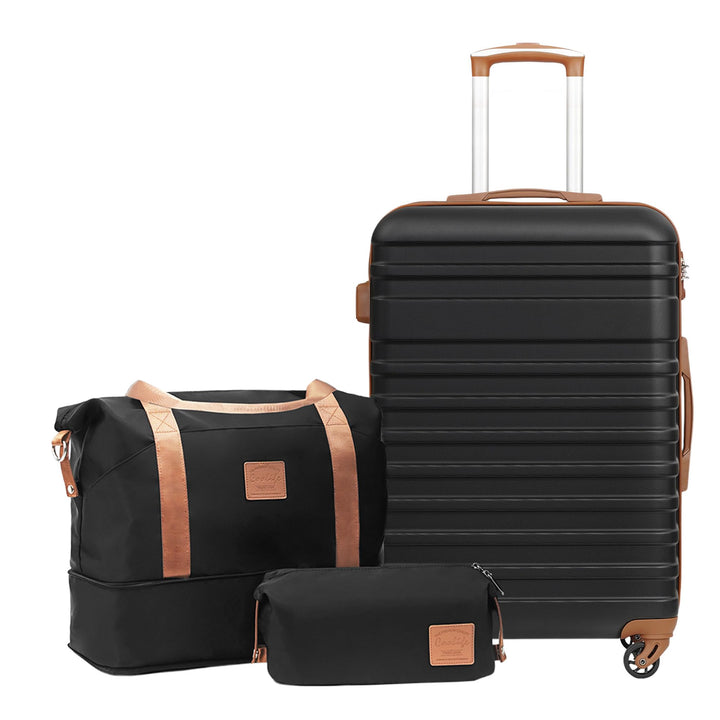 COOLIFE Koffer Trolley Koffer Reisekoffer von ABS Hartschalen Trolley 4 Rollen TSA-Schloss Der Koffe
