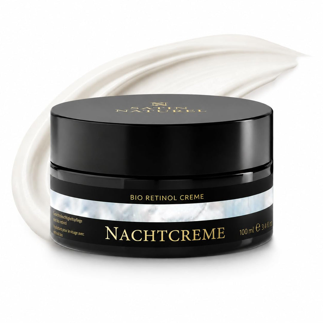 Satin Naturel Retinol Creme 100 ml | Mit Bio Aloe Vera, Salicylsäure &amp; Panthenol, Anti-Aging Feuchti