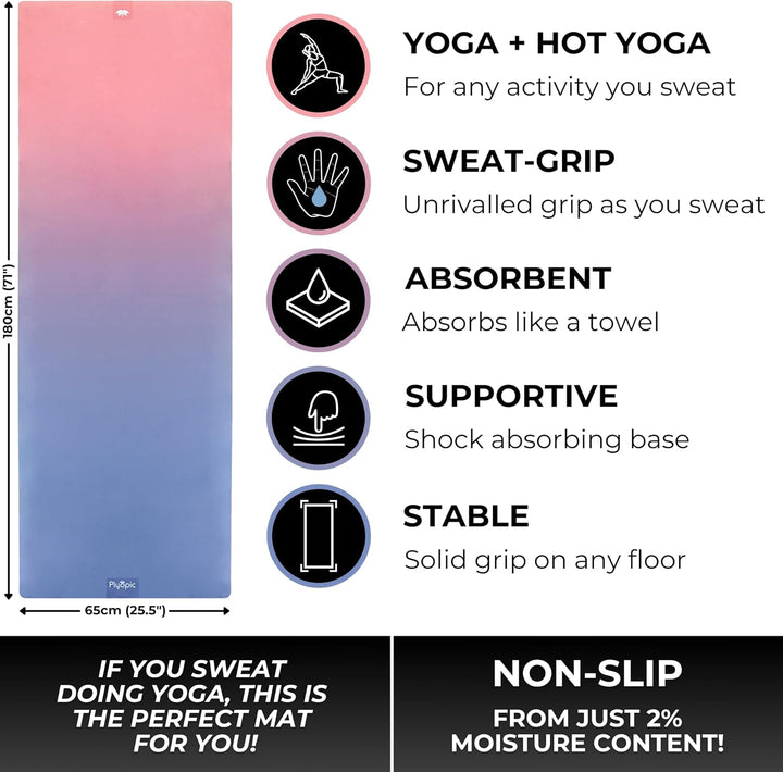 Plyopic All-In-One Yoga-Matte – Rutschfest auch bei Schweiss | Premium Matte mit Sweat-Grip Oberfläc