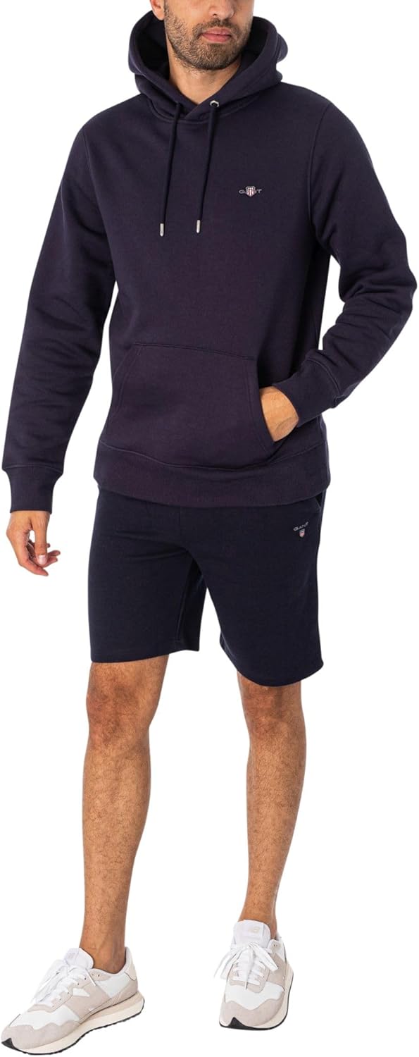 GANT Herren Reg Shield Hoodie Kapuzenpullover S Evening Blue, S Evening Blue
