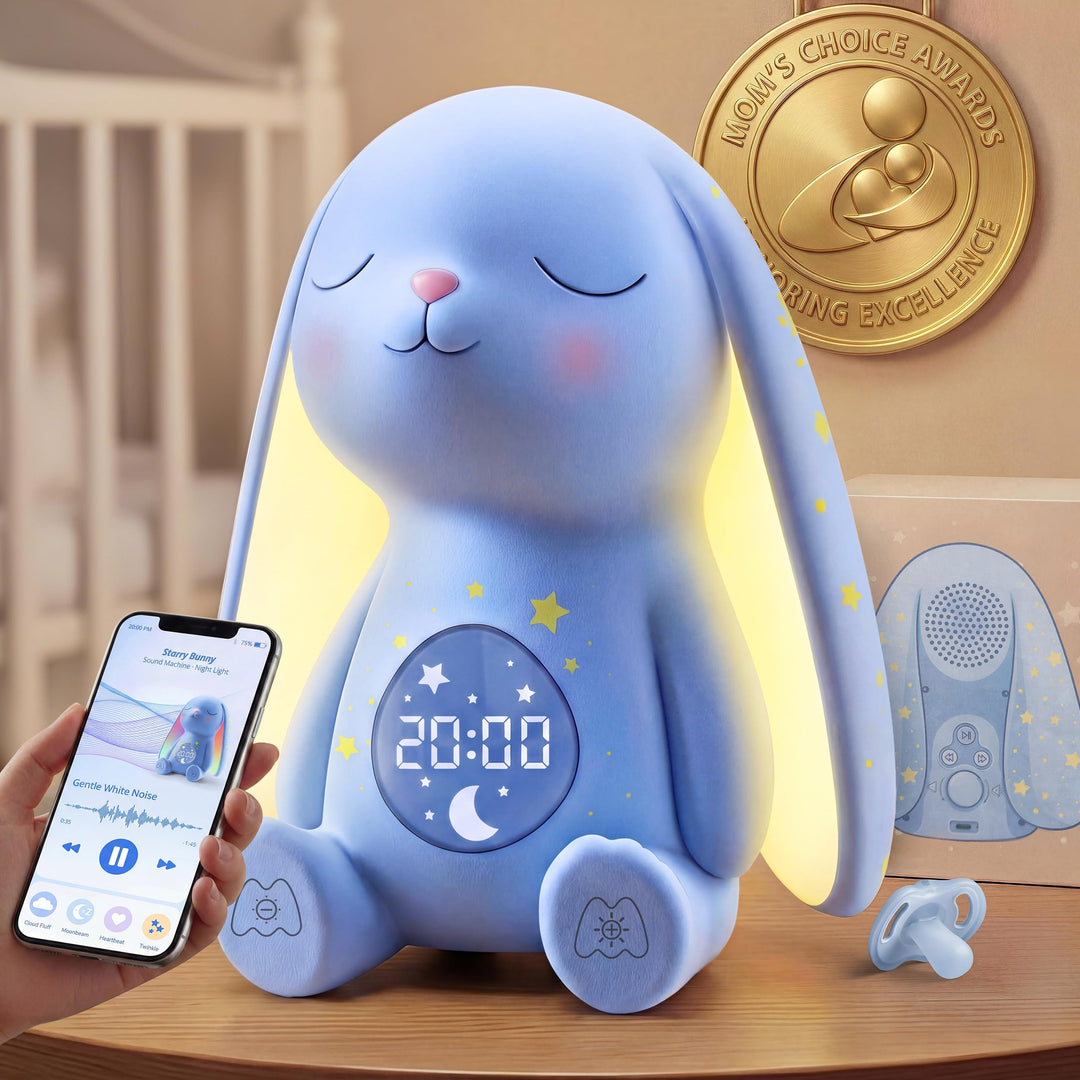 MeWaii White Noise Machine Baby mit Weinen-Erkennung & Wecker, 100 Weisses Rauschen, 22 Stunden Akku