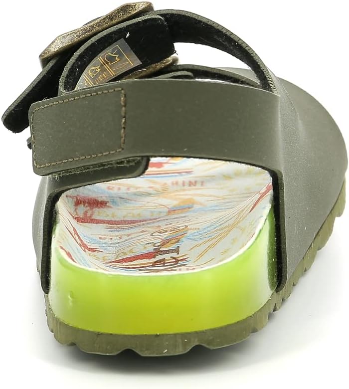 Kickers Jungen Sunyva Sandale 24 EU Khaki Gelb Surf, 24 EU Khaki Gelb Surf