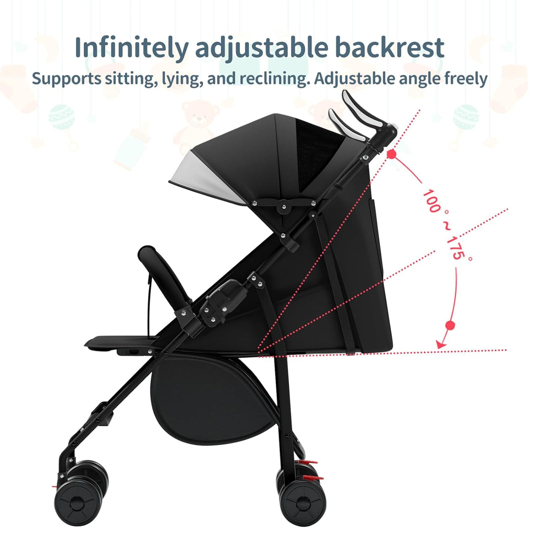 Buggy, Kinderwagen Zusammenklappbar mit Wattepads und Moskitonetzen, Reise-Kinderwagen mit Liegefunk