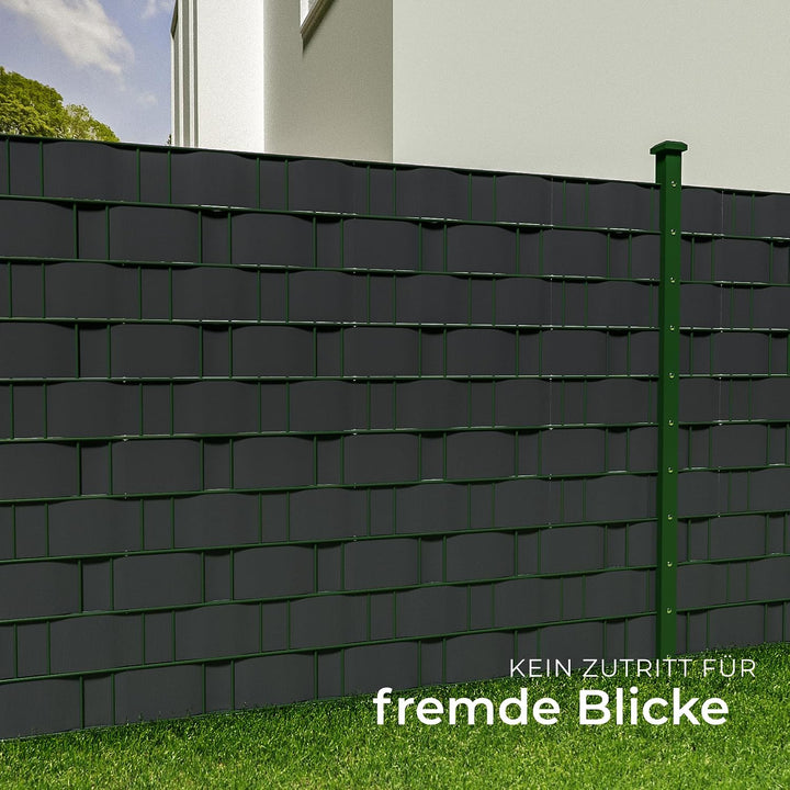 TecTake PVC Sichtschutzfolie Sichtschutzstreifen inkl. Befestigungsclips 450g/m² - Diverse Modelle -
