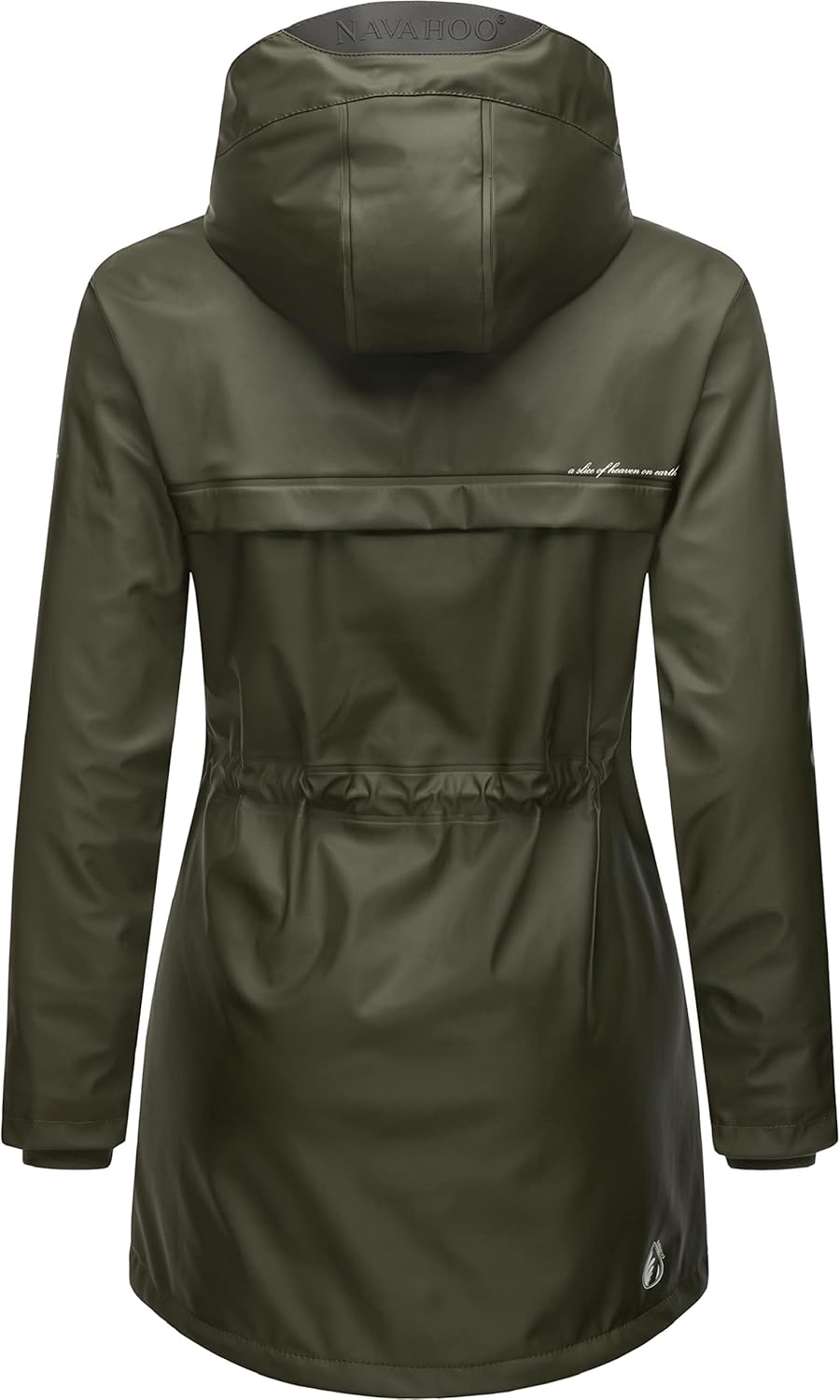 Navahoo Damen Übergangsjacke Regenmantel wasserdicht lang warm gefüttert mit Kapuze Rainy Forest XS-