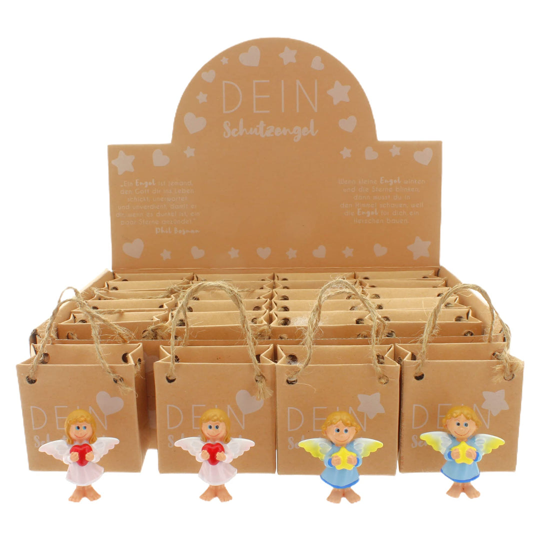 MIK funshopping Schutzengel in Tüte 2-Fach Sortiert, 24er Display, Glücksbringer (pastellrosa-Pastel