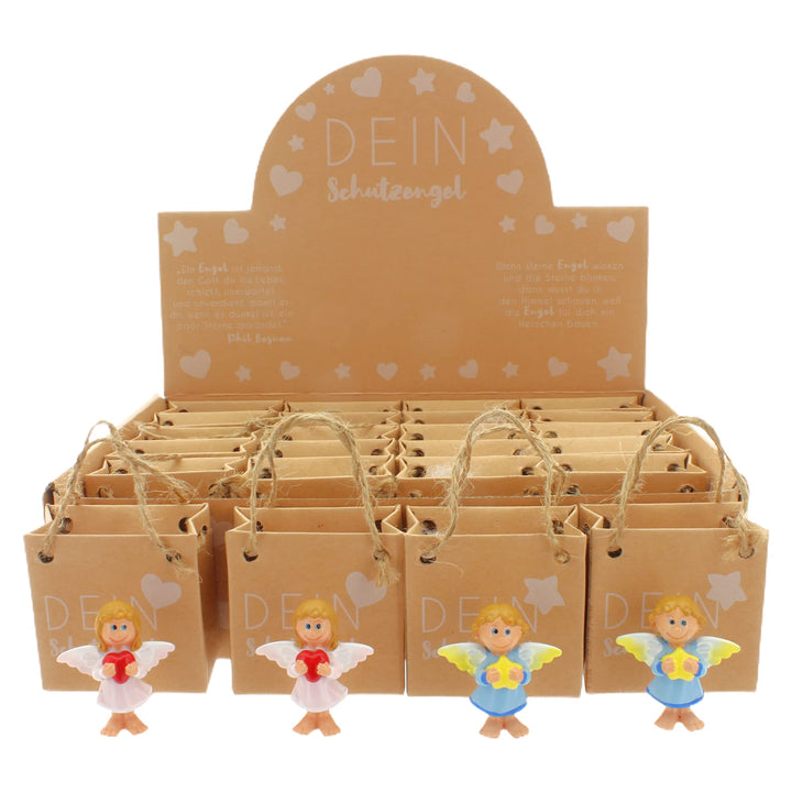 MIK funshopping Schutzengel in Tüte 2-Fach Sortiert, 24er Display, Glücksbringer (pastellrosa-Pastel