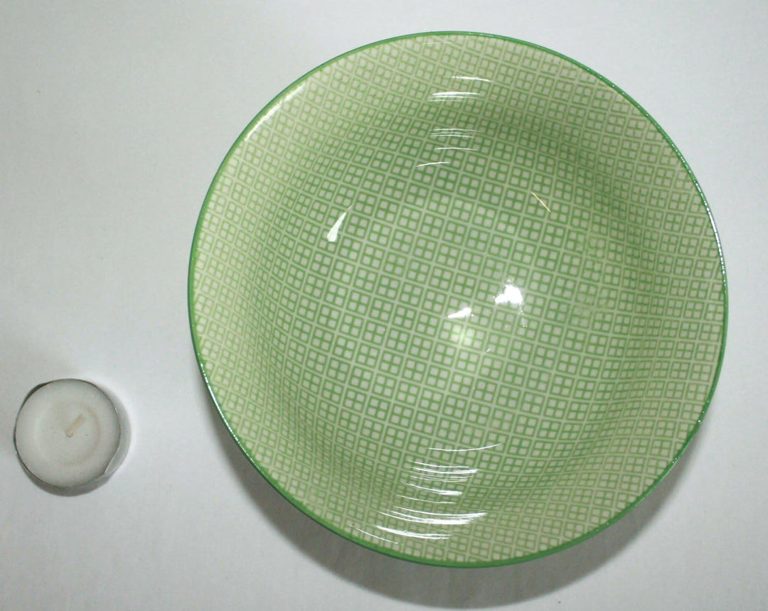 Grosse Matcha Reisschale Porzellan Soba Bowl „Niji“ grün ø 15 cm Nr. 090