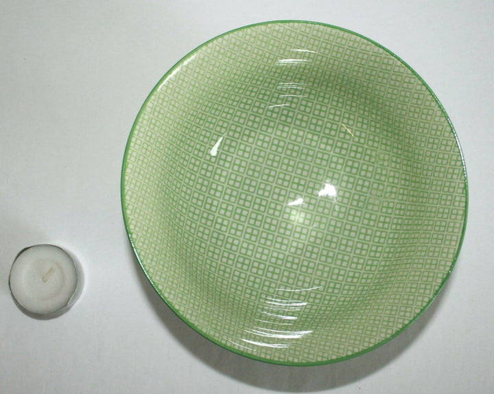 Grosse Matcha Reisschale Porzellan Soba Bowl „Niji“ grün ø 15 cm Nr. 090