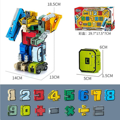 OBEST Anzahl Roboter Transformer Spielzeug, 15 digitale Symbole verwandeln Panzer/Hubschrauber/U-Boo