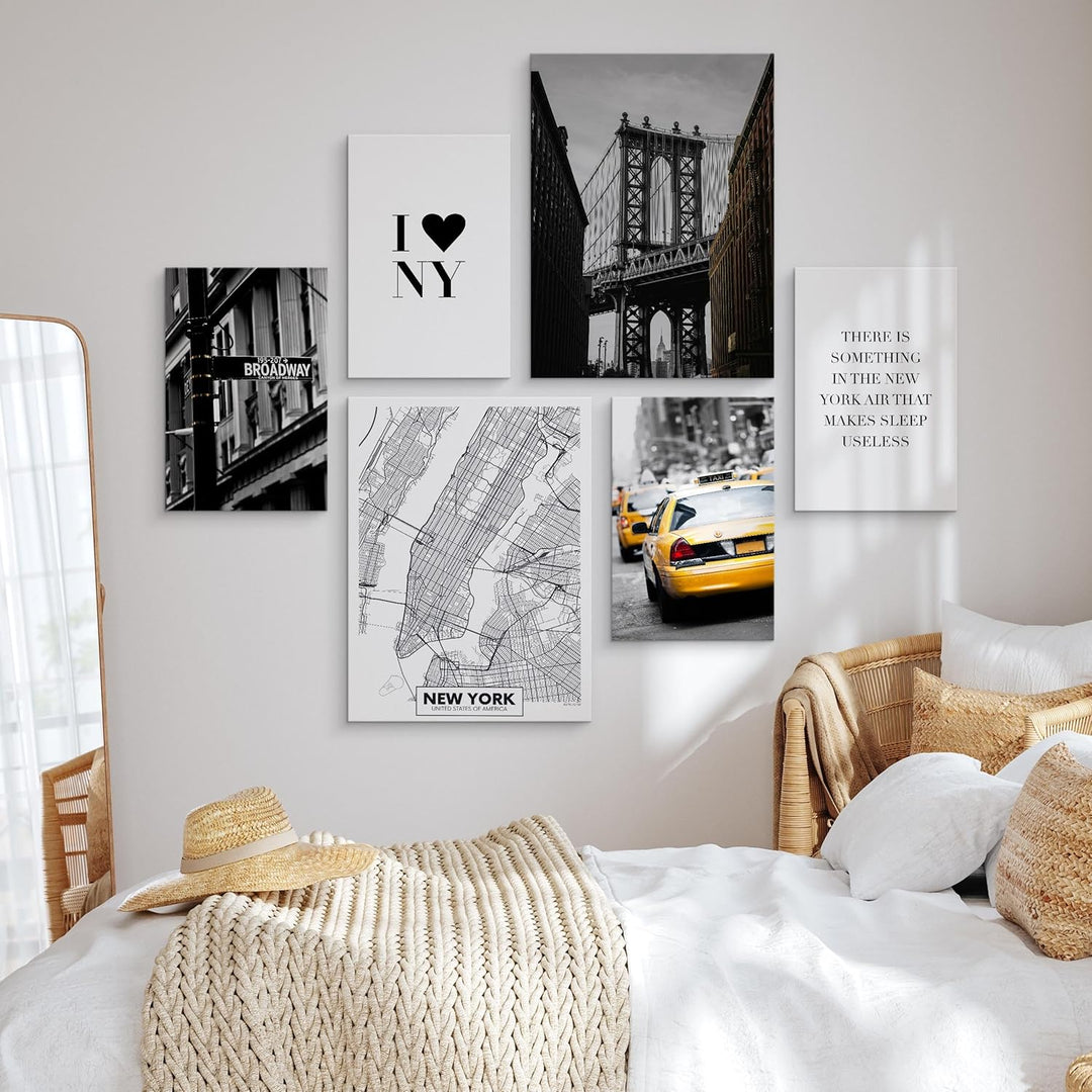 Muralo - Wandbilder Set - Leinwand Bilder Set Aufhängefertig - Bilder für Wohnzimmer Schlafzimmer -