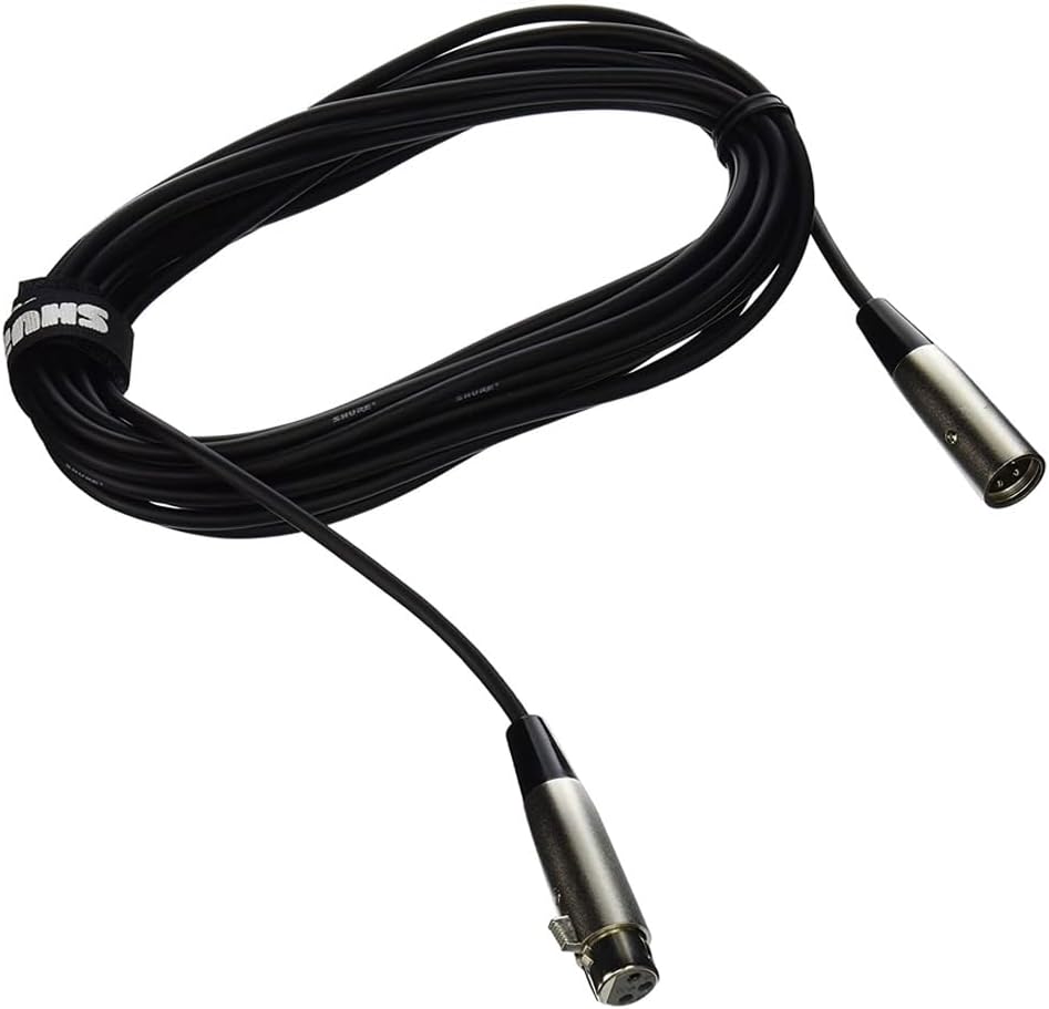 Shure C25J Hi-Flex-Kabel mit Chrom-XLR-Steckern, 7,6 m, Schwarz 25 feet Hi-Flex, Chrom-XLR-Stecker,