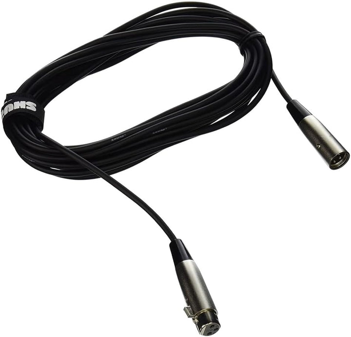 Shure C25J Hi-Flex-Kabel mit Chrom-XLR-Steckern, 7,6 m, Schwarz 25 feet Hi-Flex, Chrom-XLR-Stecker,