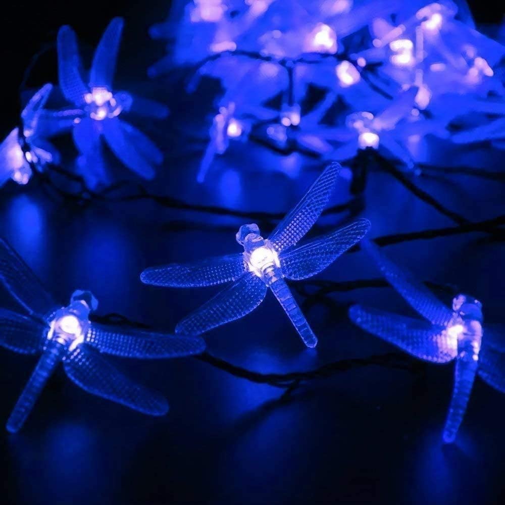 KEEDA 20 LED Solar Libellen Lichterkette - Wasserdicht, 8 Modi - Aussen 16ft Solarleuchten für Garte