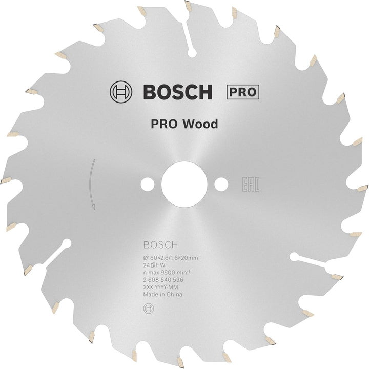 Bosch 1x PRO Wood Kreissägeblatt für Akku-Handkreissägen (für Weichholz, Hartholz, Ø mm, Professiona