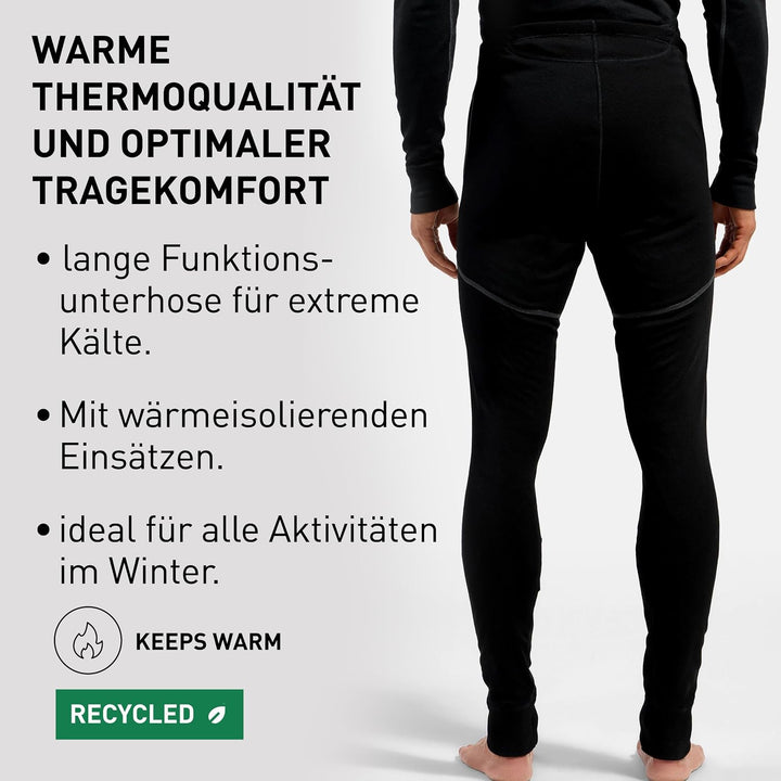 Odlo Herren Funktionsunterwäsche Lange Hose Active X-warm Eco_159232 Schwarz S Single, Schwarz S Sin