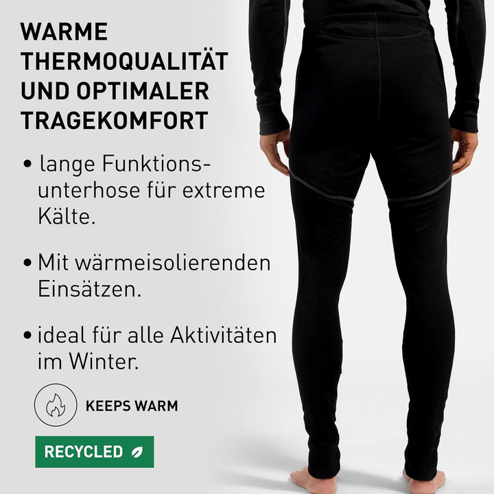 Odlo Herren Funktionsunterwäsche Lange Hose Active X-warm Eco_159232 Schwarz S Single, Schwarz S Sin