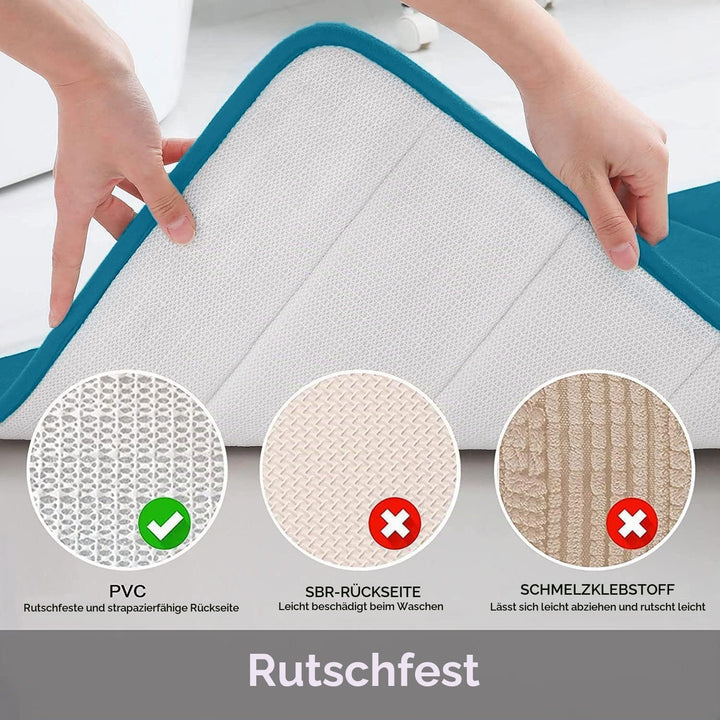 Homaxy Memory Foam Badezimmer Badteppich Saugfähige Rutschfester Badvorleger Waschbar Badematte - 61
