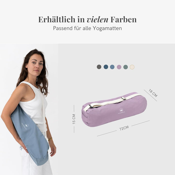 Lotuscrafts® Yogatasche PUNE aus Bio-Baumwolle, Fair &amp; Ökologisch, Ideale Yoga Tasche für Yogamatte