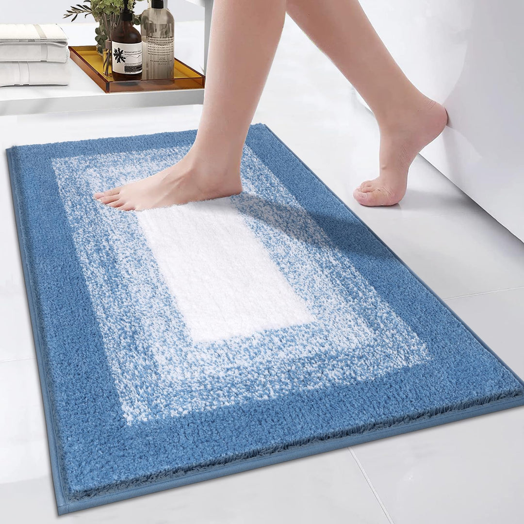 Weich Gross Badematten 80 x 120 cm, Badezimmerteppich Badteppich rutschfeste Wasserabsorbierend Badv