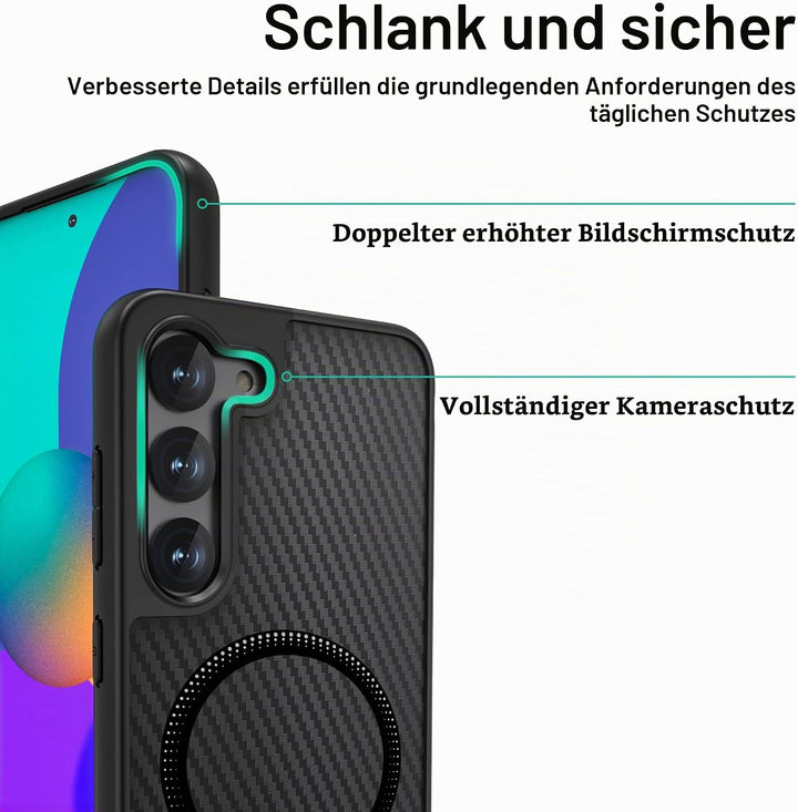 ONES Magnetisch für Samsung Galaxy S23 Ultradünne Hülle, Kompatibel mit MagSafe, Fallschutz in Milit