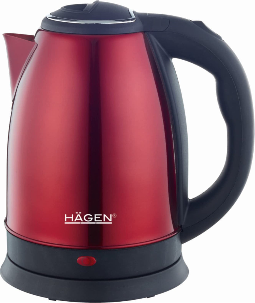 Hagen - Edelstahl -Elektrischer- Kabelloser Wasserkocher -1.8L HAGEN HA5525-RED-Rot, Red