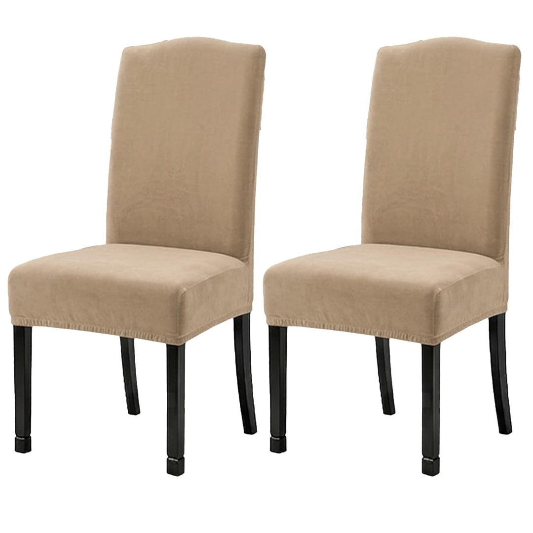 LANSHENG Stuhlhussen 2er Set, Universelle Abnehmbare Waschbar Samt Stuhlhussen, Universale Stretch E