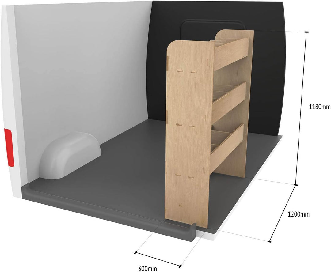 Vanify - Kompatibel mit Nissan NV300 / PRIMASTAR L2 2016+ Fahrzeugeinrichtung Fahrzeugregale, Beifah