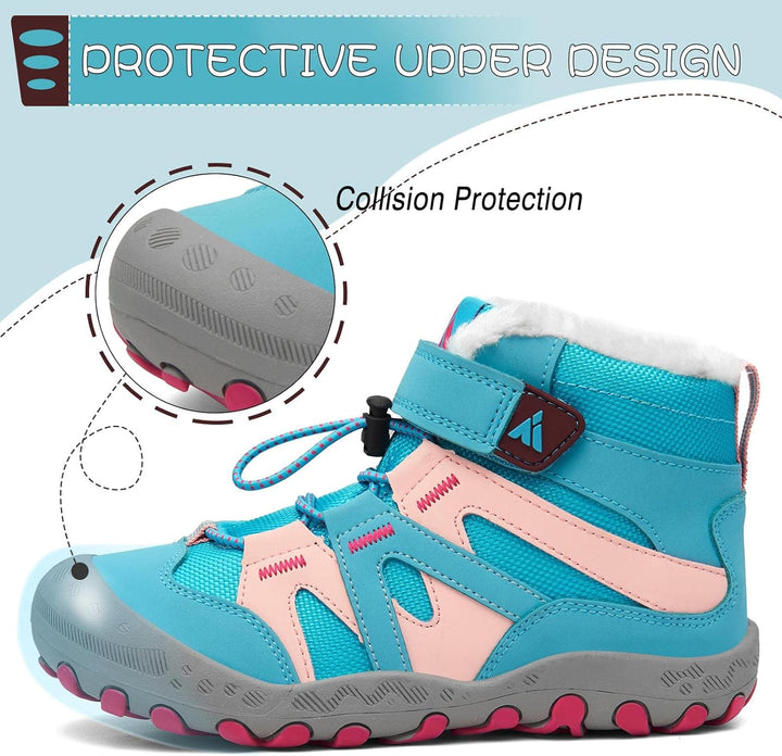 Mishansha Kinder Winterschuhe Warm Gefüttert Winterstiefel Jungen Mädchen Schneestiefel Outdoor ruts