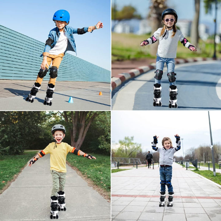 Rollschuhe für Jungen Verstellbare Kinder-Rollschuhe mit leuchtenden Rädern, lustig Leuchtend für Ju