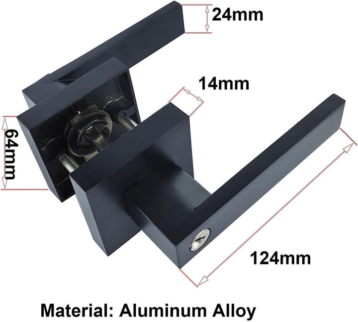 Qrity Türschloss Aluminiumlegierung Drückergarnitur Türdrückerfür für Schlafzimmer, Garderobe, Staur