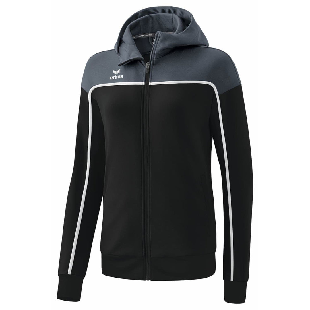 Erima Damen „CHANGE by erima" Trainingsjacke mit Kapuze 34 Black Grey/Slate Grey/Weiss, 34 Black Gre