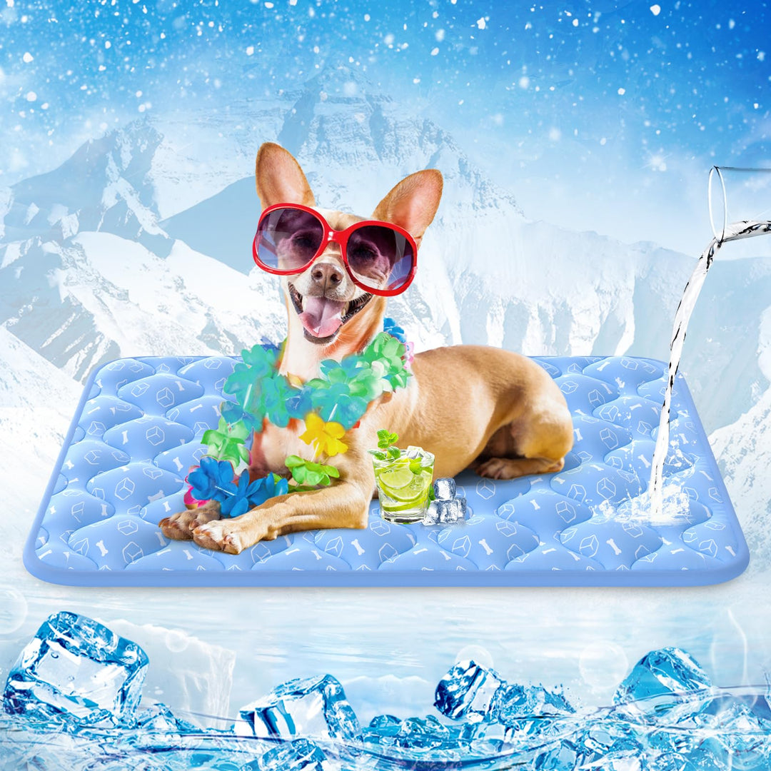 Rywell Kühlmatte Hund Katze 75x50 cm, Premium Selbstkühlend mit Farbwechsel & Arc-Chill-Gewebe - 2cm