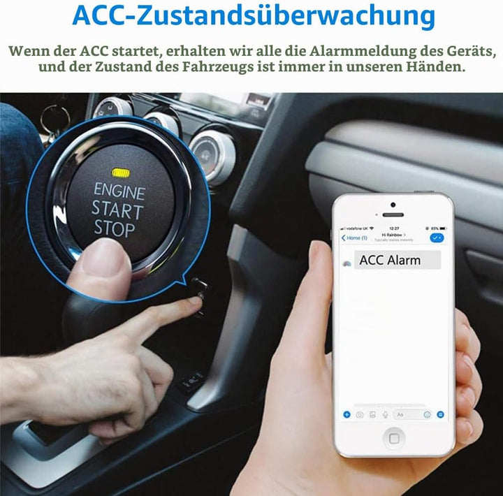 GPS Tracker 4G für Auto, mit Acc-Alarm ohne ABO, GPS-Sender Anti-Diebstahl-Echtzeit-Positionierungs-