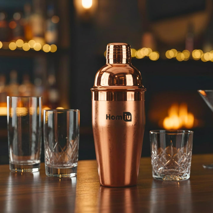 Homiu Copper Cocktail Shaker ca. 550 Milliliter Fassungsvermögen Nur von Hand waschen Cocktail Shake