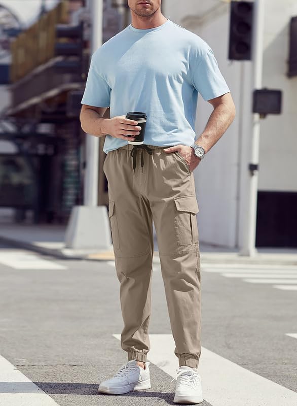 Elegancity Cargohose Herren Chino Hose mit 6 Taschen Cargo Hose Stretch Jogginghose für Männer mit B