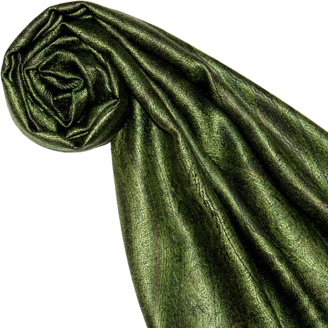 Lorenzo Cana - Damenschal Seidenschal aus100% Seide jacquardgewebt harmonische Grün Farben, 35 cm x