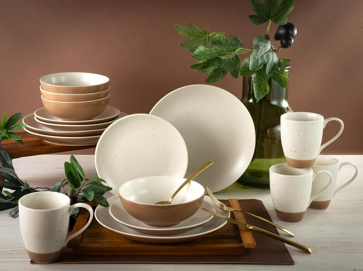 CREATABLE 33071, Serie SAND DUNES, Geschirrset, Kombiservice 16 teilig, Mehrfarbig, Kombiservice 16