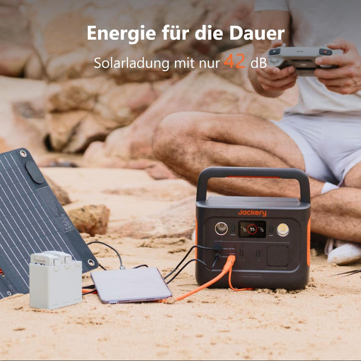 Explorer 240 v2 Tragbare Powerstation, mit Jackery DC8020 zu USB-C-Adapter, 256Wh LiFePO4 Solargener
