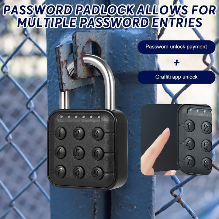 mizikuu Elektronisches Zahlenschloss, 6 Stellig Smart Lock Wetterfestes Schliessfachschloss Vorhänge