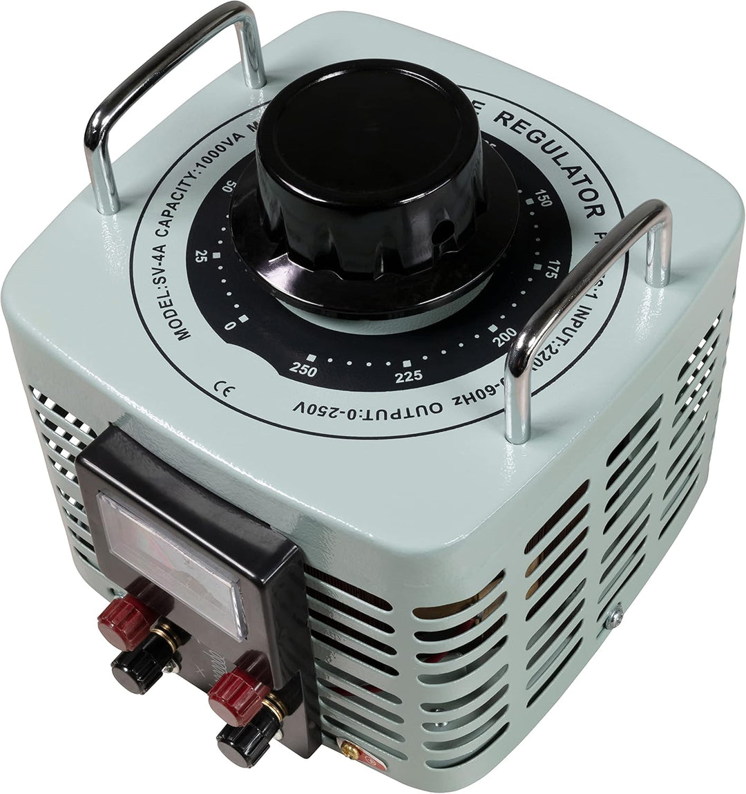 MC POWER - Ringkern-Stelltrafo | V-4000 | regalbares Trafo 0-250 Volt, 4A, 1.000 Watt, NICHT galvani