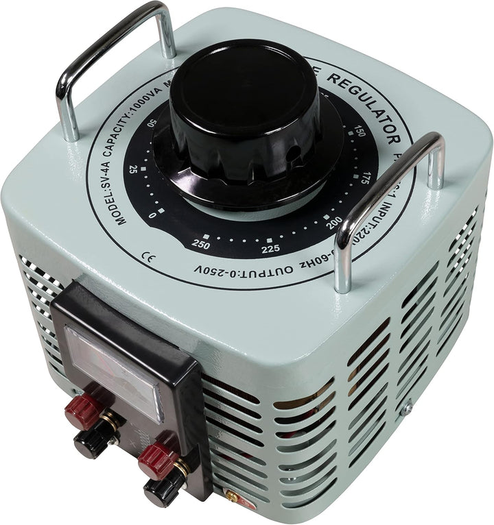 MC POWER - Ringkern-Stelltrafo | V-4000 | regalbares Trafo 0-250 Volt, 4A, 1.000 Watt, NICHT galvani