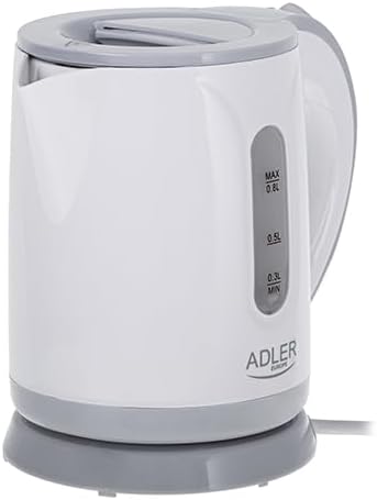 ADLER-Kunststoffkessel 1,0 l, Kontrollleuchte, Trockengehschutz, weiss 1 Liter Weiss, 1 Liter Weiss
